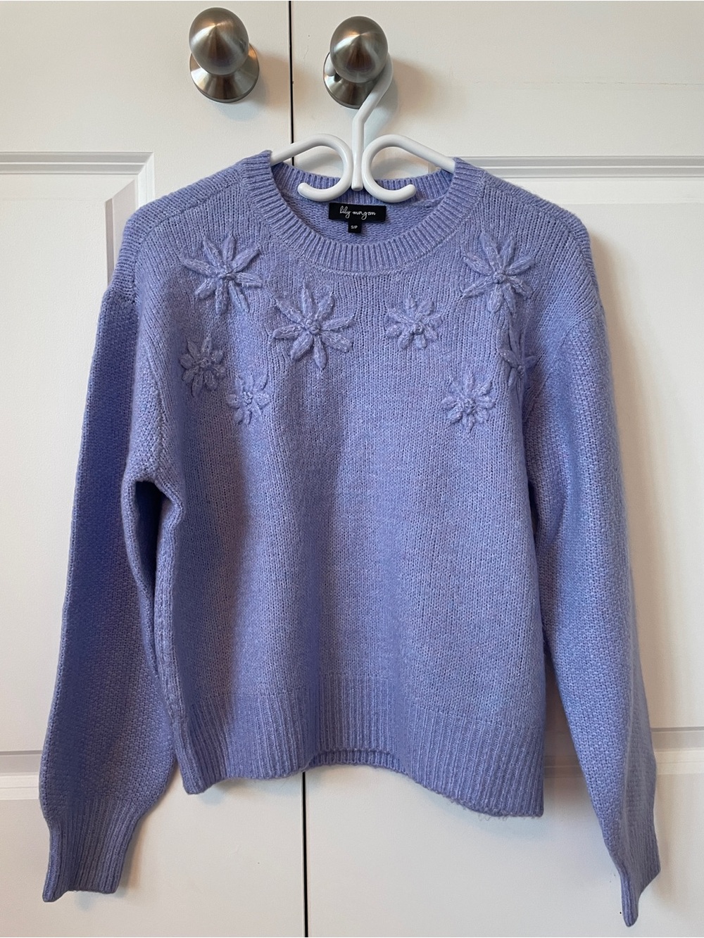Lavender Floral Knit Sweater